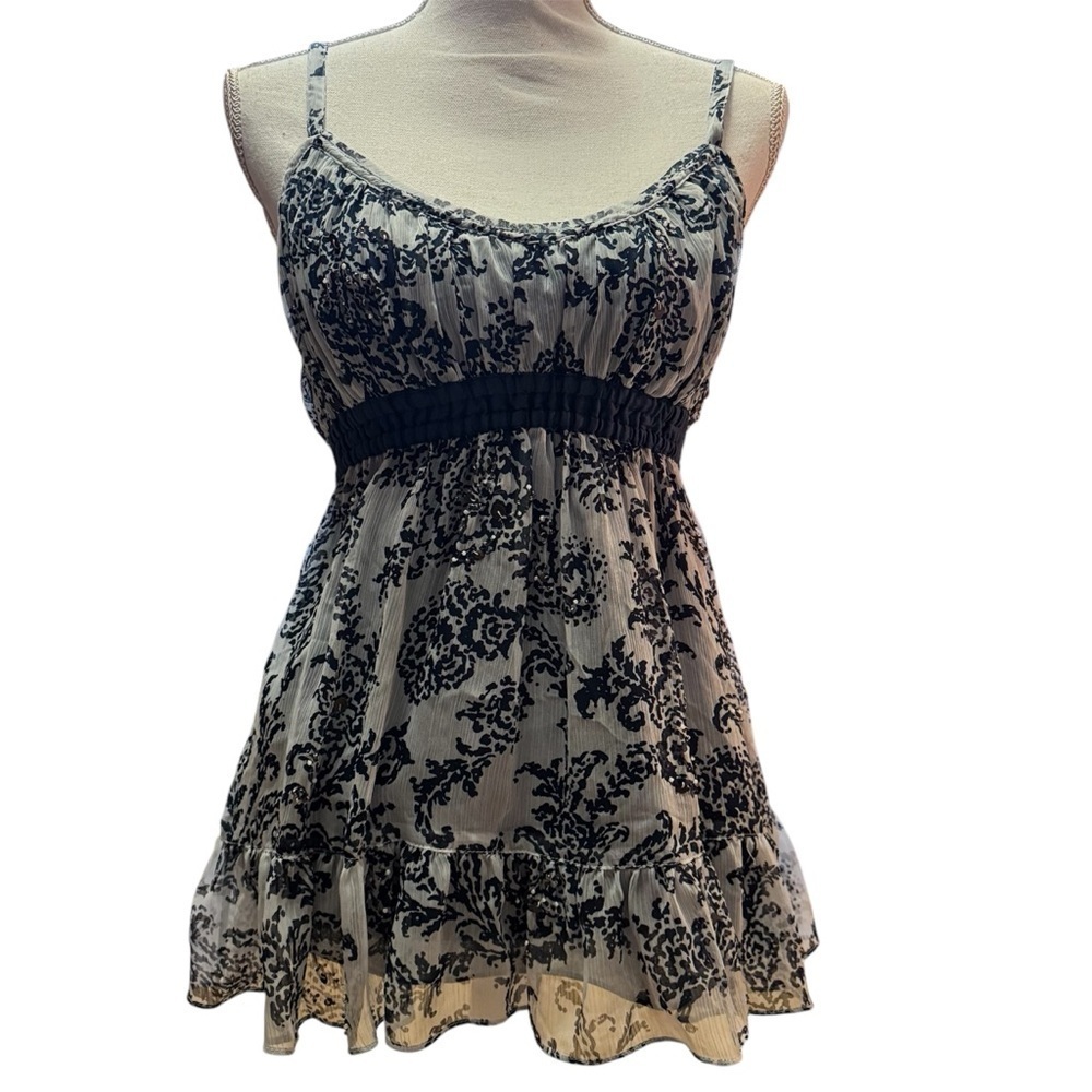Abercrombie and Fitch Blue Navy and White Floral Camisole Top Size M Lined NEW - Picture 14 of 16